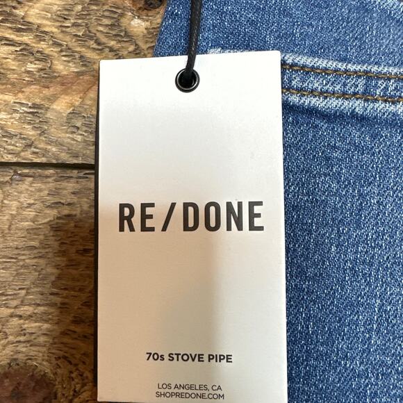 RE/DONE 70's Stove Pipe Jeans in Dusted Blue Size 26 NWT - Picture 5 of 11